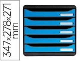 Bloco Classificador Secretária  Big-box Clean Safe 5 Gavetas Azul