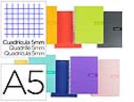 Caderno Espiral A5 Crafty Tapa Forrada 80h 90 gr Cuadro 5 mm Con Margen Colores Surtidos