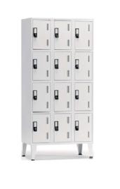Cacifos Metálicos Triplo Cinza 12 Cacifos 1900x900x500 mm Standard