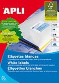 Etiquetas Autocolantes 63,5x46,6mm 100 Folhas 