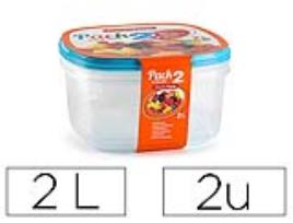 Tupperware Plasticforte Transparente Tampa Cor 2 Litros Pack 2 Unidades
