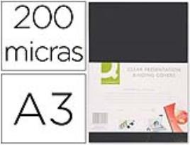 Capa de Encadernação Q-connect Pvc Din A3 Opaca Preta 200 Microns Pack de 100 Unidades