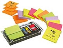 Dispensador Bloco de Notas Adesivas Post-it + Dispensador de Index