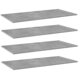 Prateleiras Estante 4 pcs 100x50x1,5cm Contraplacado Cinzento
