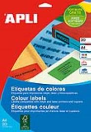 Etiquetas Autocolantes A4 210x297mm Azul 20 Folhas