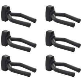 Ganchos de Parede para Guitarras 6 Peças Aço Preto