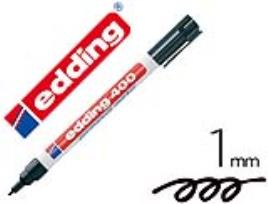Marcador Edding Permanente 400 Preto Ponta Redonda 1 mm