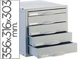 Bloco Classificador de Secretária Archisystem 356x316x303 mm 5 Gavetas Cor Cinza 4 de 52mm e 1 de 22mm