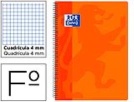 Caderno Espiral Oxford School Classic Capa Polipropileno Folio 80 Folhas Quadricula 4 mm com Margem Laranja