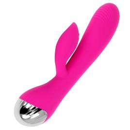 OHMAMA VIBRADOR RECARGABLE CON RABBIT 10 MODOS DE VIBRACIÓN 19 CM