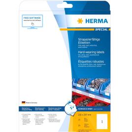 Herma Hardwearing Labels 210x297 Mm 25 Sheets Din A4 25 Units One Size White