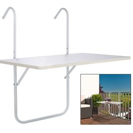 Mesa dobrável para varanda 60x40x1,2 cm branco