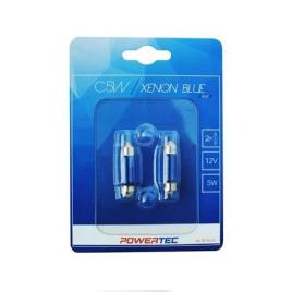 Blister 2x Lampadas Halogéneo C5W (36mm) 12V 5W (XENON BLUE)