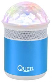 Coluna Mini Portátil LEDs Efeitos RGB c/ Leitor FM, USB, MiniSD, MP3, Bluetooth (Azul) - QUER
