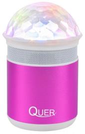 Coluna Mini Portátil LEDs Efeitos RGB c/ Leitor FM, USB, MiniSD, MP3, Bluetooth (Rosa) - QUER