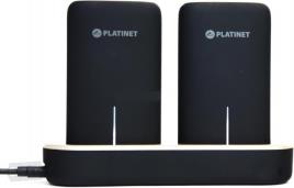 Pack 2x Banco Portatil de Energia (POWER BANK) USB 5V 5000mAh Lanterna c/ Docking Station - 