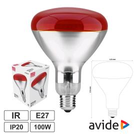 Lâmpada E27 100W Infravermelhos Topo Vermelho AVIDE