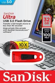 Pen USB Ultra 32GB 3.0 (Vermelho) - 
