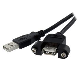 Cabo USB A Macho-Fêmea (90 cm) Preto - 
