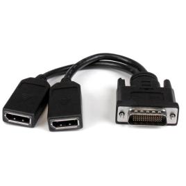 Cabo DisplayPort Macho - 2x DisplayPort Fêmea Preto (0,2 mts) - 