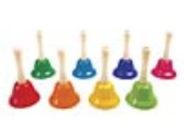 Sinos Pequenos  de Mão Tradicional Set de 8 Unidades Cores Sortidos