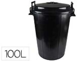 Balde de Lixo Preto c/ Tampa 100 Litros
