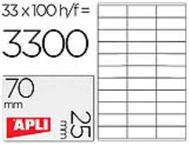 Etiquetas Adesivas Apli A4 70 X 25 mm