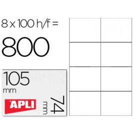 Etiquetas A4 105x74mm Autocolantes Brancas 100 Folhas Apli
