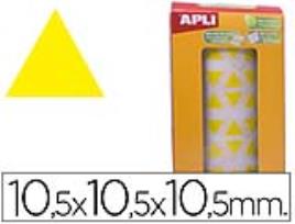 Gomets Autoadesivos Triangulares 10,5X10,5X10,5 mm Amarelo em Rolo