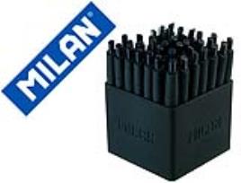 Caneta Milan P1 Retratil 1 mm Touch Preto Expositor de 40 Unidades