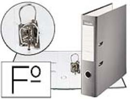 Aquivador de Alavanca  Carton Forrado PVC Folio Lomo de 75mm c/ Rado Cinza