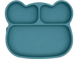 Prato em Silicone  Ursinho Azul Escuro