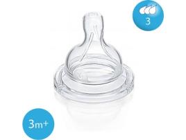 Pack de 2 Tetinas PHILIPS AVENT Classic Fluxo Médio  (3 Meses)