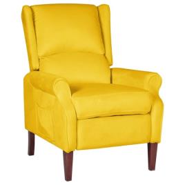 Poltrona reclinável veludo amarelo