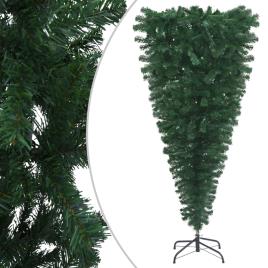 Árvore de Natal artificial invertida com suporte 180 cm verde