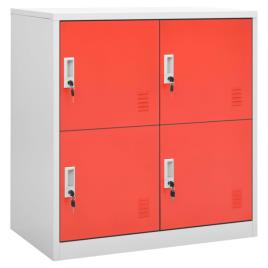 Cacifo 90x45x92,5 cm aço cinzento-claro e vermelho