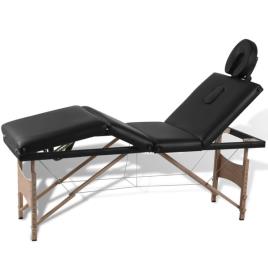 Mesa de massagem, dobrável, com 4 zonas, com estrutura de madeira