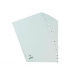 Separador Alfabetico  Plastico 120 Mc Folio 16 Furos A-Z Cinza