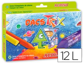 Lápis de Cera Alpino Dacs Trix Triangular Caixa de 12 Unidades
