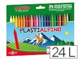 Lápis Cera Plastialpino Caixa de 24 Cores