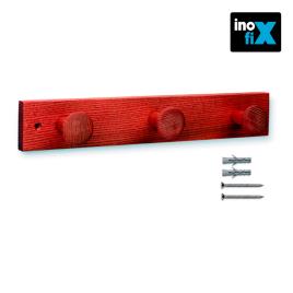 GANCHO DE CINZA 3 BOTÕES COM TEXTURA VERMELHA. INOFIX