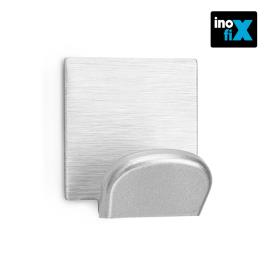 CABIDE ADESIVO CROMADO COM BASE INOX (BLISTER 2 UNID) 