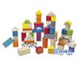Jogo Andreutoys Construção Blocos Madeira 50 Peças 18X18 cm