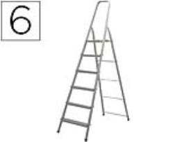 Escada Q-Connect de Alumínio c/ 6 Degraus Peso Maximo Suportavel 150 Kg 510x1895x1203 mm