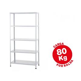Estante Metálica com 5 Prateleiras 180x90x40cm 80 kg Branco