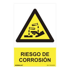 SINAL PERIGO RISCO DE CORROSÃO (PVC 0.7MM) 30X40CM