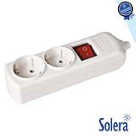 Tomada Elétrica C/ 2 Saídas Schuko Interruptor Solera