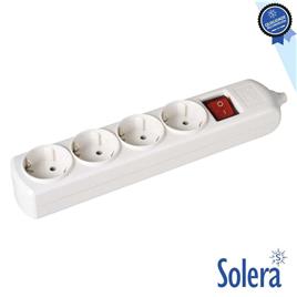 TOMADA ELÉTRICA C/ 4 SAÍDAS SCHUKO INTERRUPTOR SOLERA