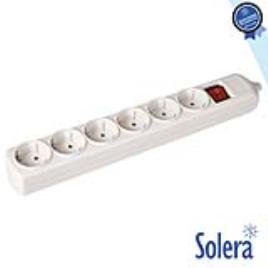 Tomada Elétrica C/ 6 Saídas Schuko Interruptor Solera