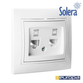 TOMADA DUPLA DE DADOS RJ4 CAT6 S.EUROPA SOLERA